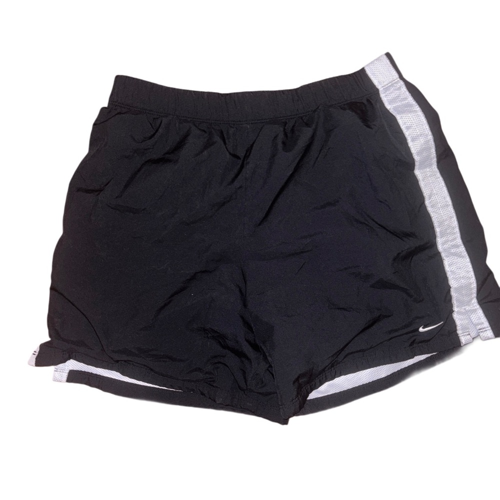 Nike Performance Women’s Black Athletic Shorts with White Stripe and Nike Swoosh